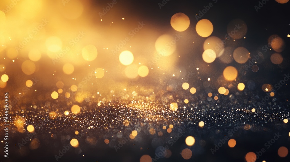 Blurry golden glitter background with a soft glow, leaving space in the center for elegant text overlays. Ideal for luxury branding and festive designs. Blurry golden glitter background with a soft glow, leaving space in the center for elegant text overlays. Ideal for luxury branding and festive designs.
