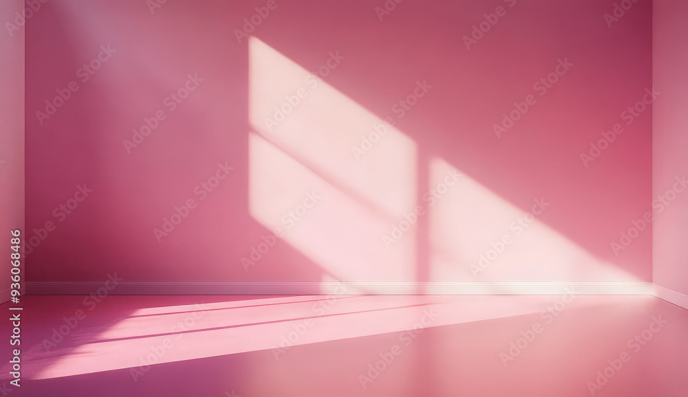 Minimalist pink room with sun light. Minimalist pink room with sun light.