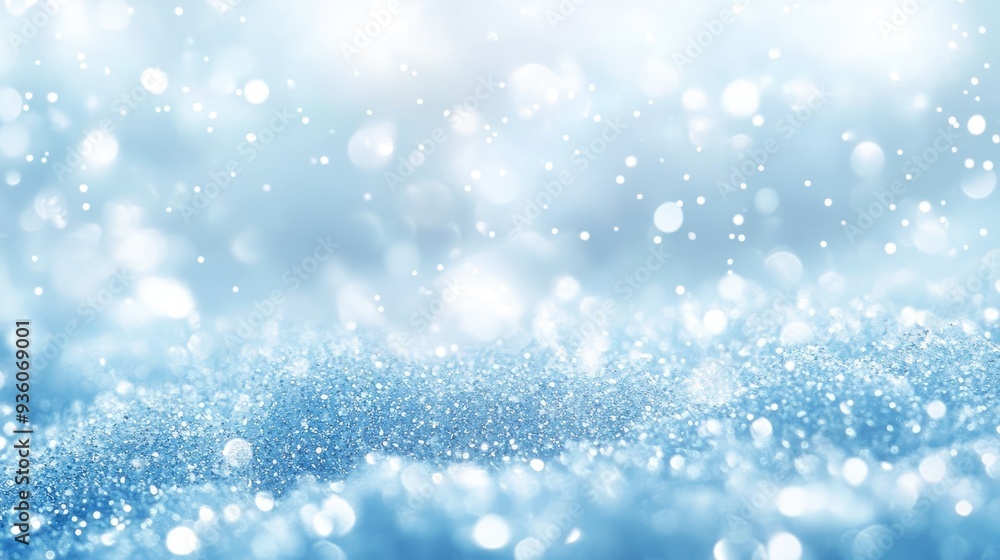 Blurry pale blue glitter background with soft sparkles and room for text in the center. Ideal for winter or fresh, calming designs. Blurry pale blue glitter background with soft sparkles and room for text in the center. Ideal for winter or fresh, calming designs.