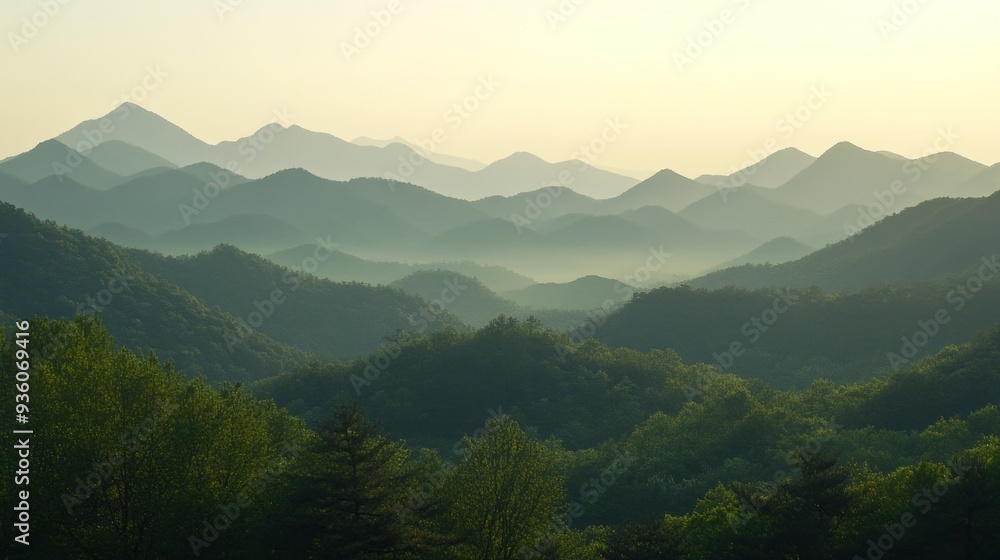 Serene Mountain Landscape at Dawn Serene Mountain Landscape at Dawn
