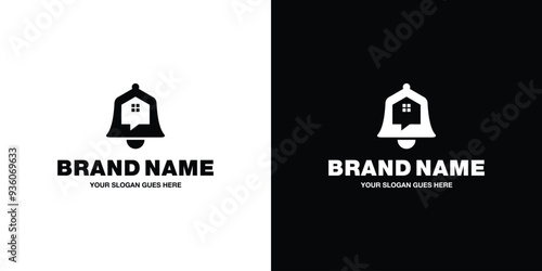 House and Bell Logo Design. House Bell Vector.