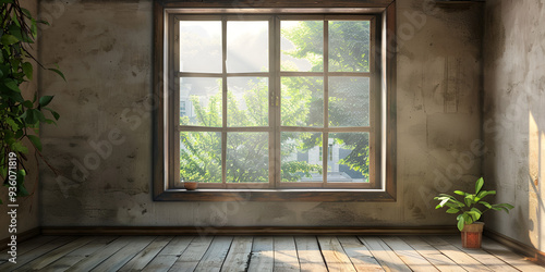 Window home for nature view for relax copy space blurred background