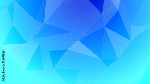 Geometric abstract blue background with triangle pattern, vector design, wallpaper, light effect, and polygon shape.