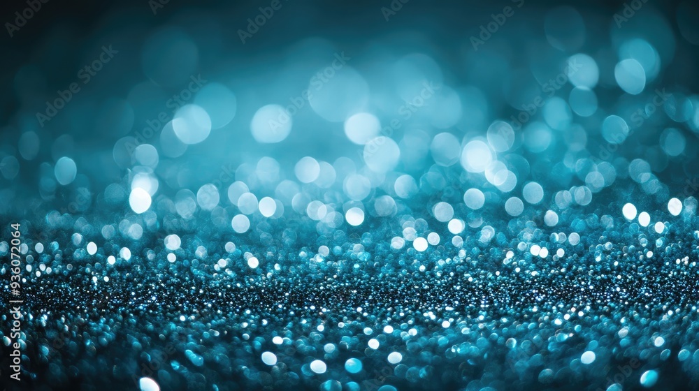 Blurry teal and silver glitter background with glowing highlights, leaving ample space for text in the middle. Suitable for elegant and modern designs. Blurry teal and silver glitter background with glowing highlights, leaving ample space for text in the middle. Suitable for elegant and modern designs.