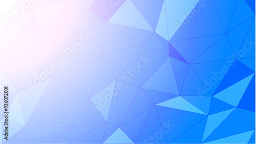 Geometric abstract blue triangle pattern vector design for wallpaper.