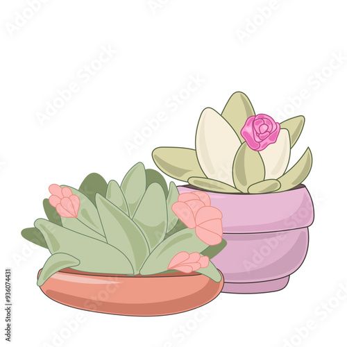 Doodle Flower and Pot Cartoon Icon. Abstract Bright Domestic Floral Plant in Vase Decorative Element Symbol Silhouette.