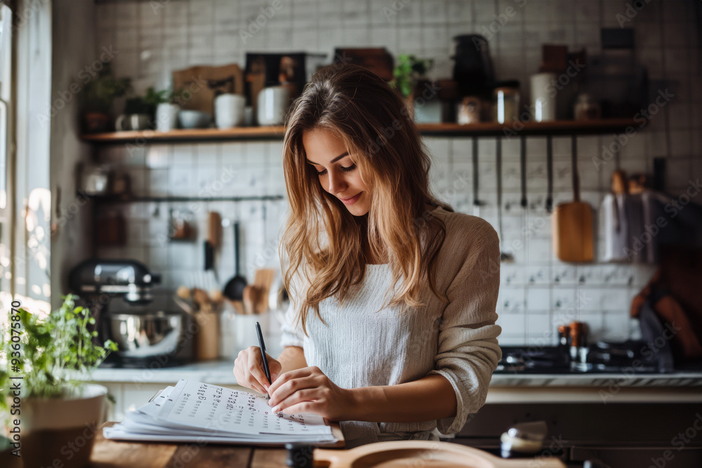 Creating a Productive Day, Woman Writing in Calendar Creating a Productive Day, Woman Writing in Calendar