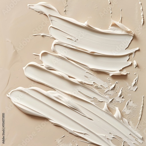 Abstract Creamy Texture Compositions on a Beige Background. 