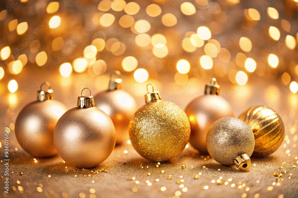 Golden christmas balls for christmas background Golden christmas balls for christmas background
