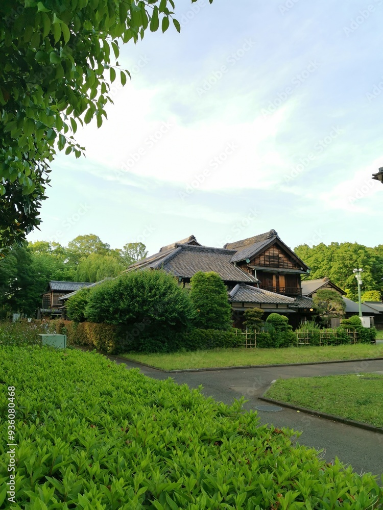 Edo-Tokyo Open Air Architectural Museum: view of a historic Japanese building Edo-Tokyo Open Air Architectural Museum: view of a historic Japanese building