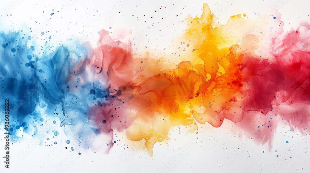 Obraz premium Bright watercolor splashes in playful colors, perfect for children's designs