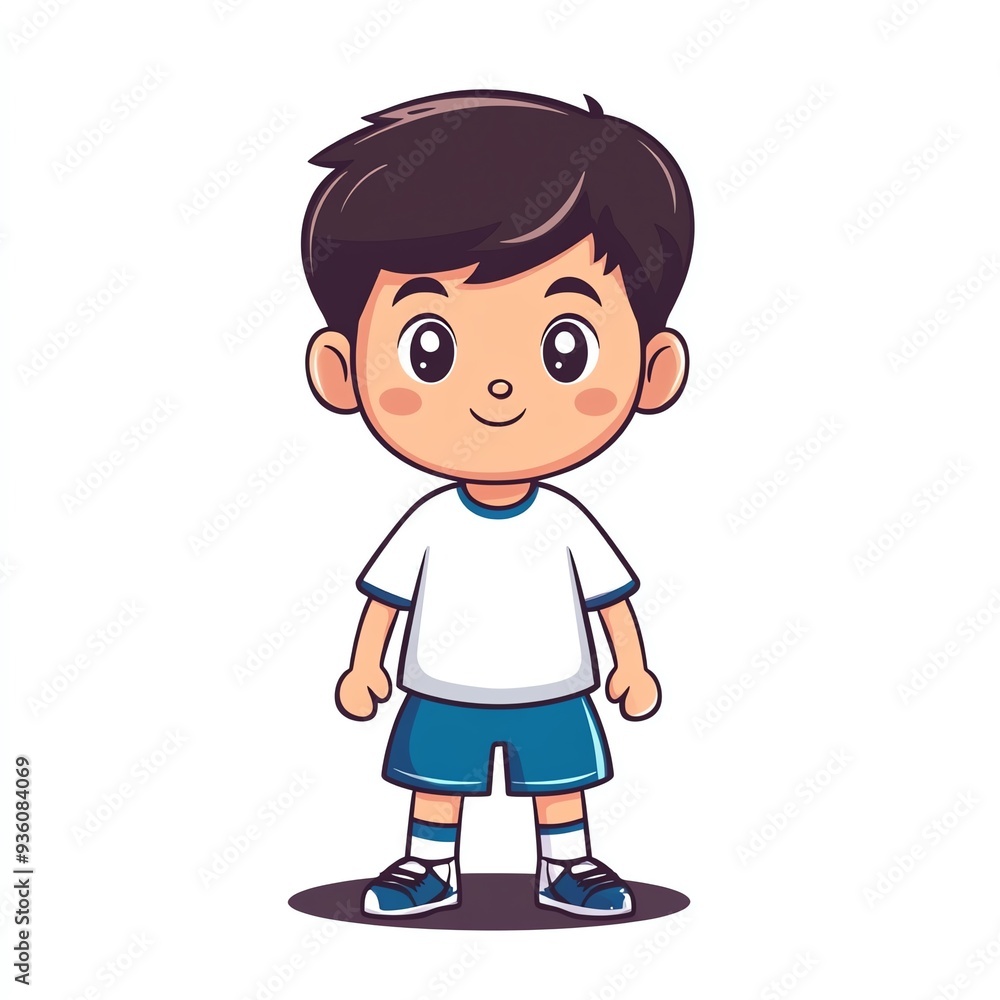 Cute cartoon boy in casual sportswear, smiling confidently. Perfect for educational materials, children's books, or playful designs. Cute cartoon boy in casual sportswear, smiling confidently. Perfect for educational materials, children's books, or playful designs.