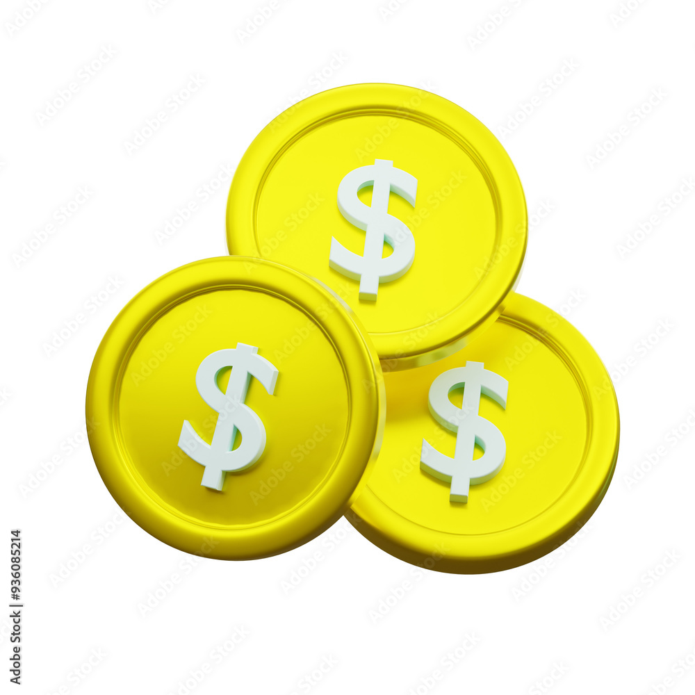 3d illustration Dollar Coin Currency 3d illustration Dollar Coin Currency
