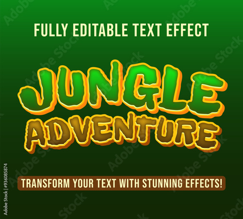 Editable text effects with Jungle Adventure theme, Customizable and Ready to Use.