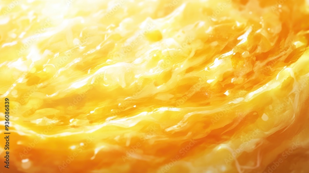 A close-up of a freshly made omelet, capturing its soft, fluffy texture and delicious golden color in an anime-style illustration. A close-up of a freshly made omelet, capturing its soft, fluffy texture and delicious golden color in an anime-style illustration.