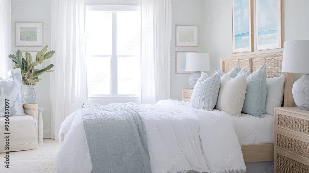 Fototapeta premium Serene Bedroom Interior Design