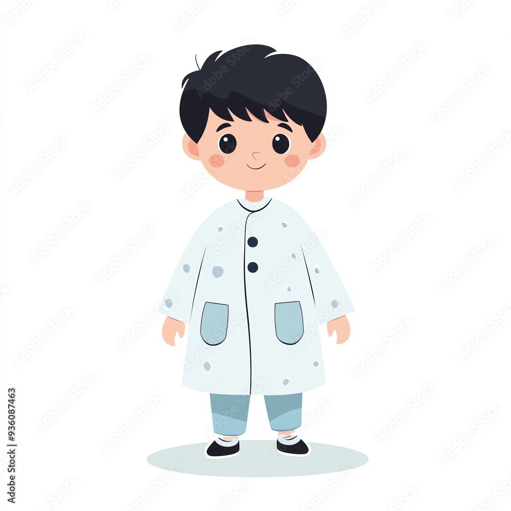 A cheerful cartoon boy in a lab coat, embodying curiosity and playfulness, perfect for educational and healthcare themes. A cheerful cartoon boy in a lab coat, embodying curiosity and playfulness, perfect for educational and healthcare themes.