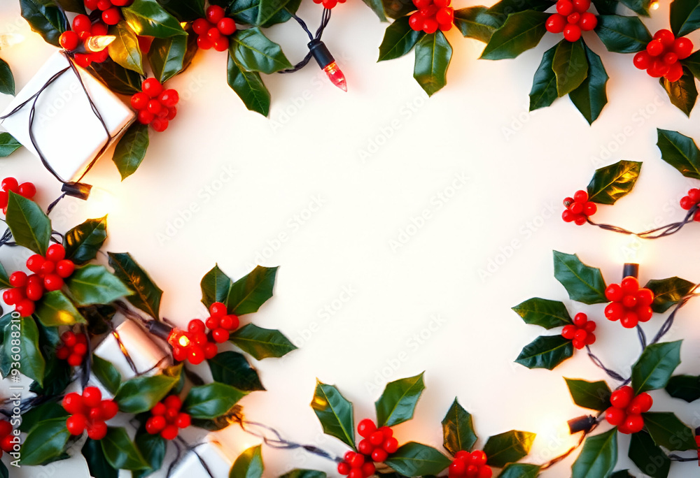 Blank frame with Christmas decoration Blank frame with Christmas decoration