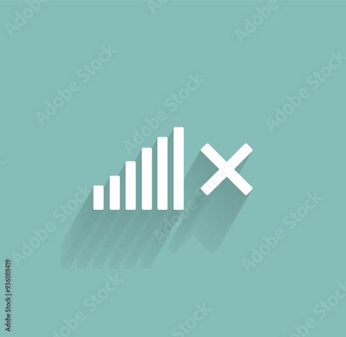 Vector icon of white color with shadow on gray-green background