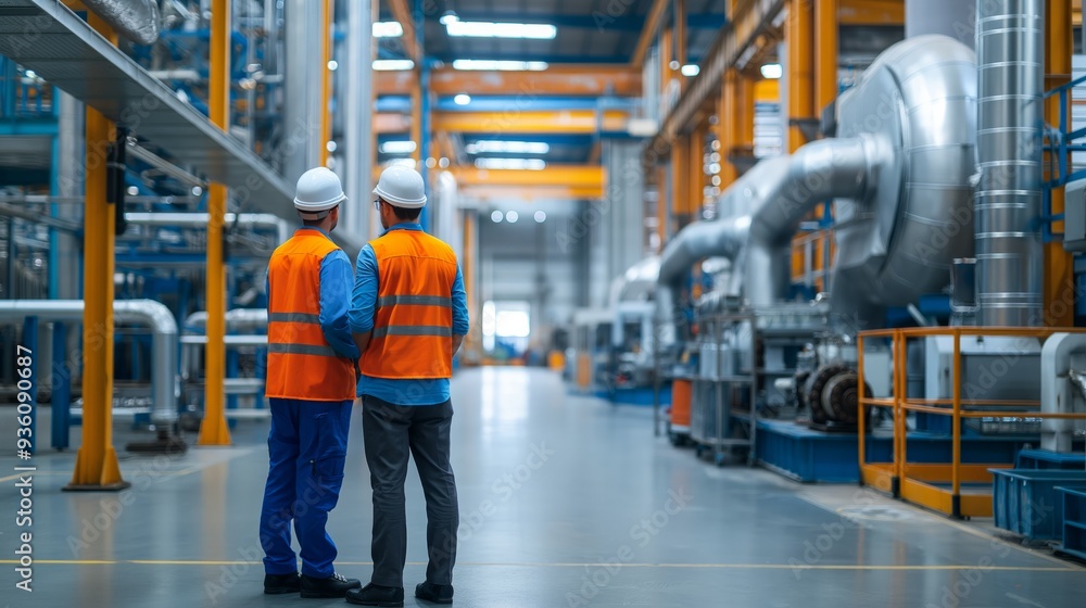 Industrial Workers in a Modern Factory Setting Industrial Workers in a Modern Factory Setting