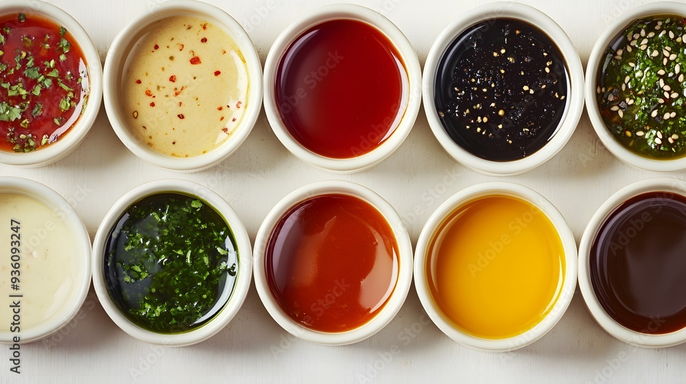 Assortment of Delicious Dipping Sauces Assortment of Delicious Dipping Sauces