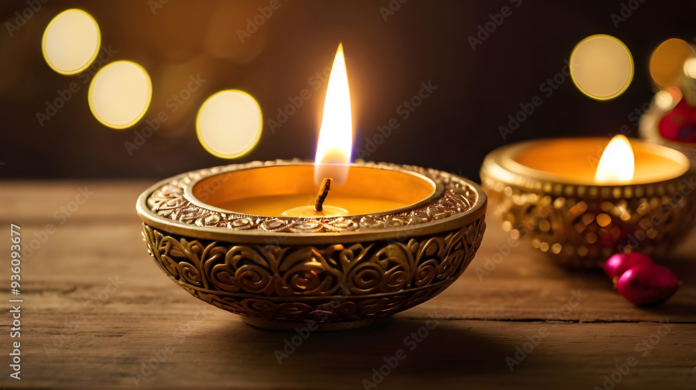 Diwali lamp element. Diwali Celebration Lighting a Sparkler Alongside Traditional Diya Oil Lamp. Diwali lamp element. Diwali Celebration Lighting a Sparkler Alongside Traditional Diya Oil Lamp.
