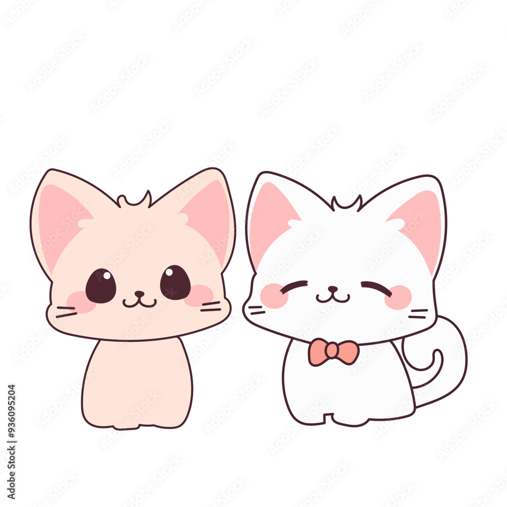 Doodle Kawaii Cute Cat Character Icon. Funny Lovely Adorable Kitty Pet Animal Symbol Decorative hand drawn Element. Doodle Kawaii Cute Cat Character Icon. Funny Lovely Adorable Kitty Pet Animal Symbol Decorative hand drawn Element.