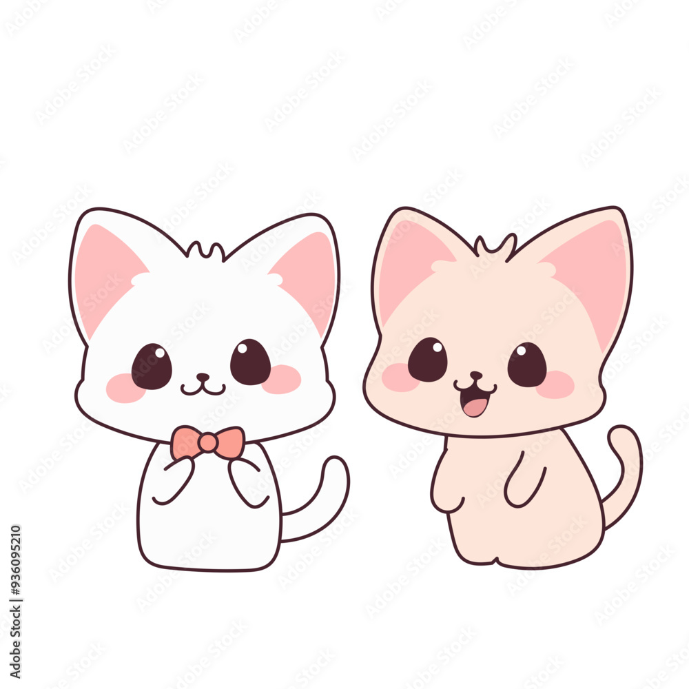 Doodle Kawaii Cute Cat Character Icon. Funny Lovely Adorable Kitty Pet Animal Symbol Decorative hand drawn Element. Doodle Kawaii Cute Cat Character Icon. Funny Lovely Adorable Kitty Pet Animal Symbol Decorative hand drawn Element.