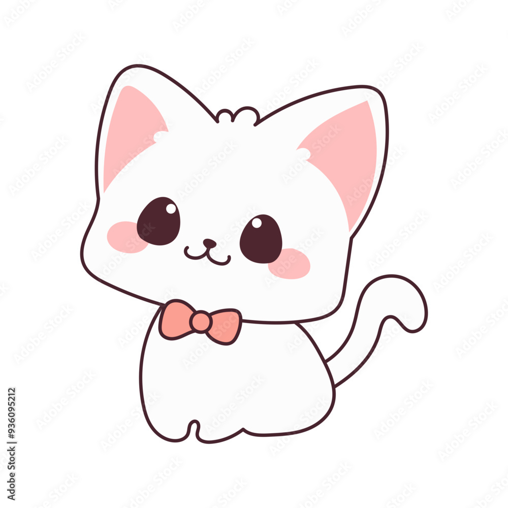 Doodle Kawaii Cute Cat Character Icon. Funny Lovely Adorable Kitty Pet Animal Symbol Decorative hand drawn Element. Doodle Kawaii Cute Cat Character Icon. Funny Lovely Adorable Kitty Pet Animal Symbol Decorative hand drawn Element.