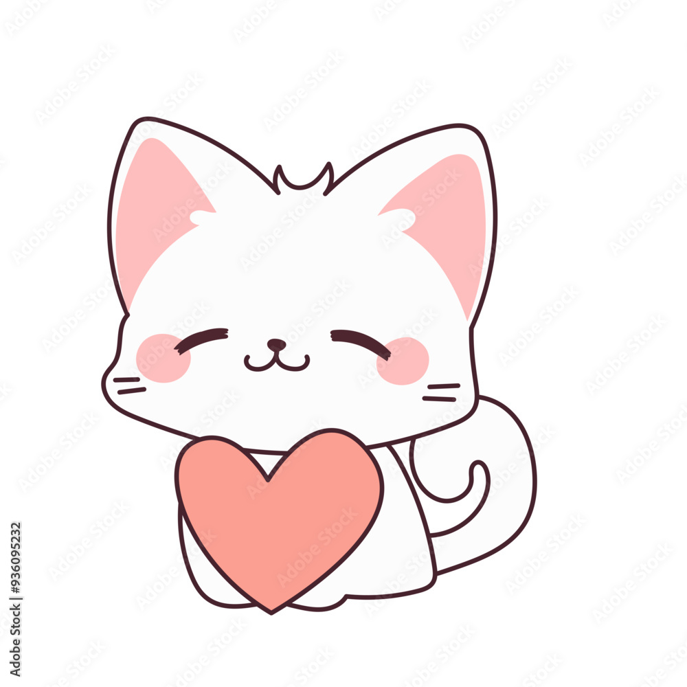 Doodle Kawaii Cute Cat Character Icon. Funny Lovely Adorable Kitty Pet Animal Symbol Decorative hand drawn Element. Doodle Kawaii Cute Cat Character Icon. Funny Lovely Adorable Kitty Pet Animal Symbol Decorative hand drawn Element.