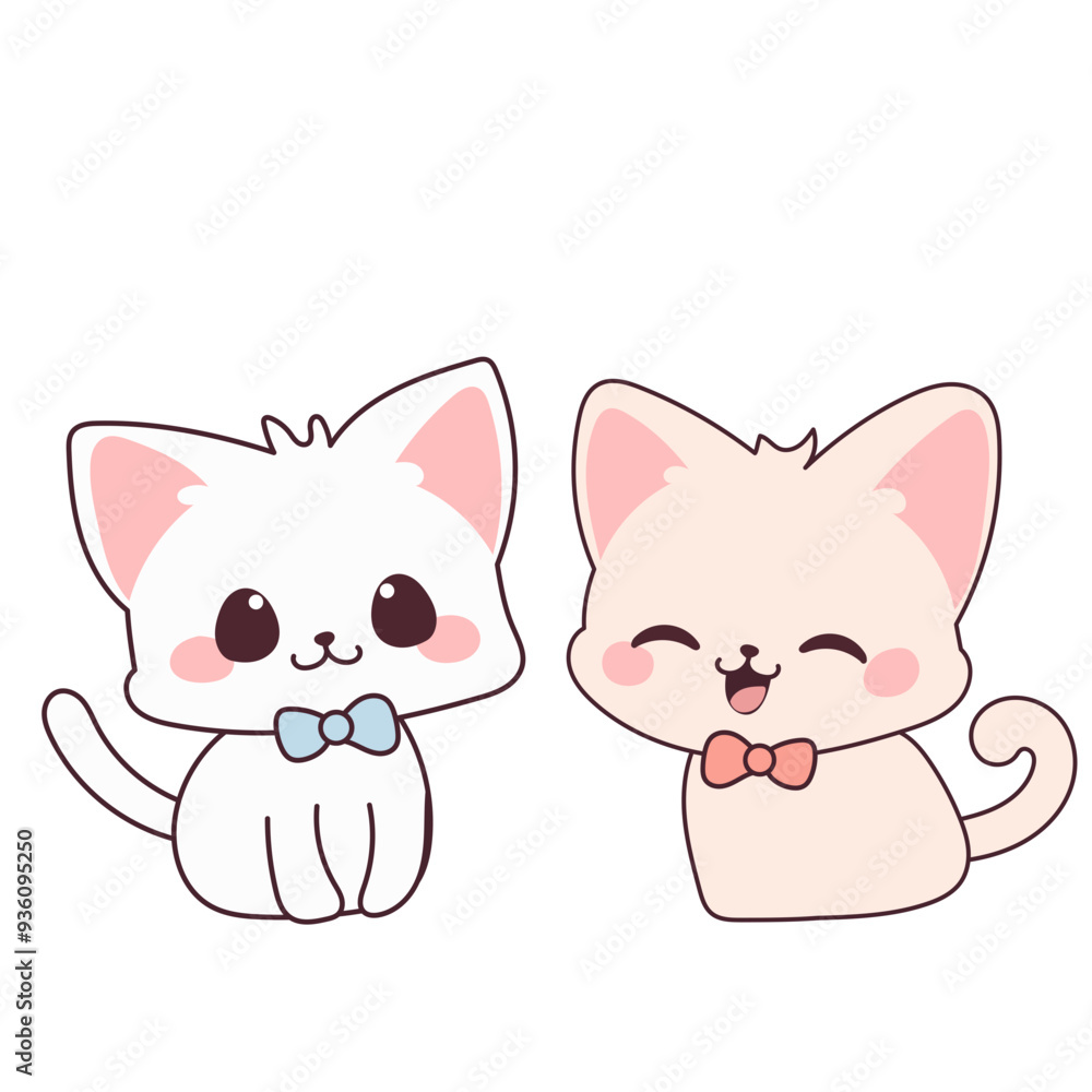 Doodle Kawaii Cute Cat Character Icon. Funny Lovely Adorable Kitty Pet Animal Symbol Decorative hand drawn Element. Doodle Kawaii Cute Cat Character Icon. Funny Lovely Adorable Kitty Pet Animal Symbol Decorative hand drawn Element.