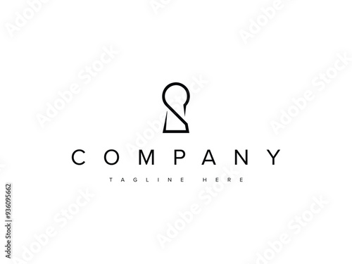 abstract minimal infinity keyhole logo design