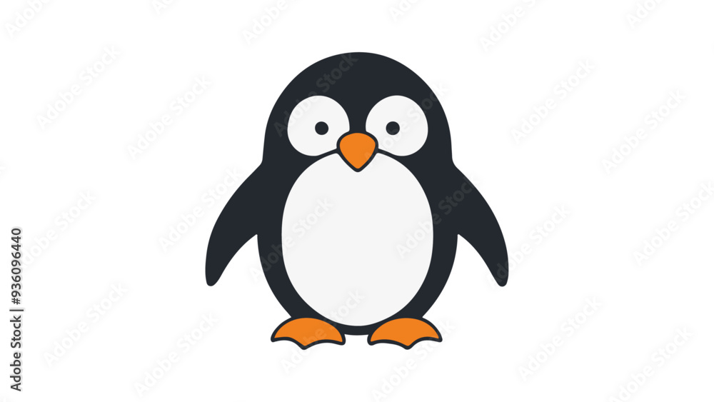 Fototapeta premium linux like penguin cute illustration in vector