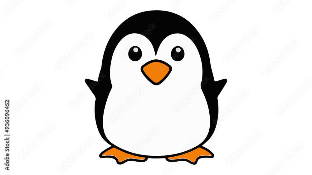 Fototapeta premium słodka szczęśliwa ilustracja pingwina w wektorze 