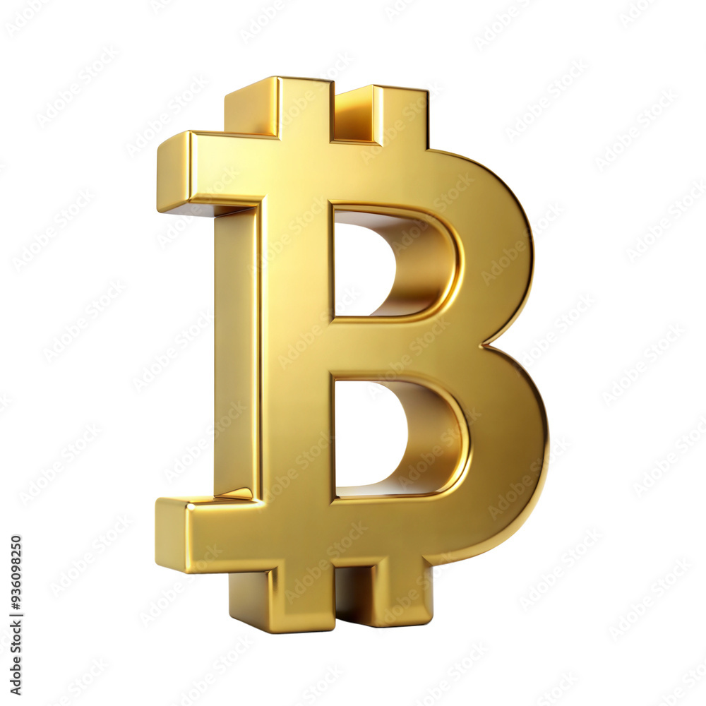 Bitcoin Golden B Sign Symbol, Isolated on White Transparent Background, PNG Element. Bitcoin currency sign Bitcoin Golden B Sign Symbol, Isolated on White Transparent Background, PNG Element. Bitcoin currency sign