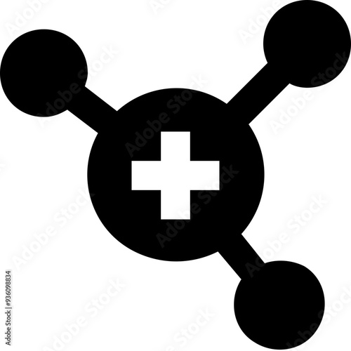 molecule black solid icon