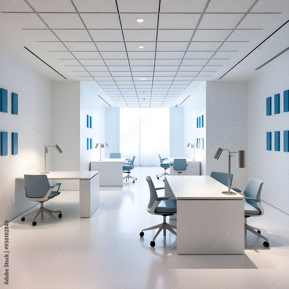 modern interior with desk modern interior with desk