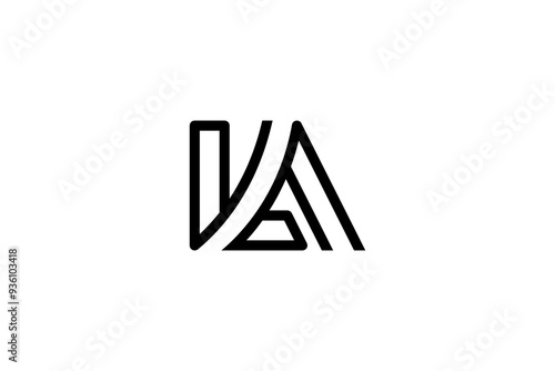 Letter AL or LA Logo Design Vector 