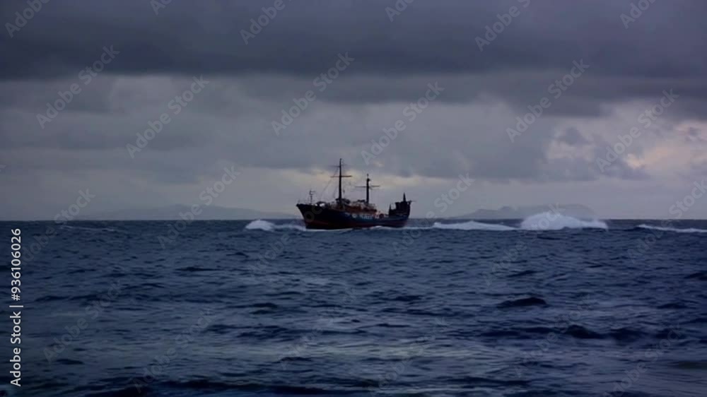 Oceanic vessel navigating tranquil waters Oceanic vessel navigating tranquil waters