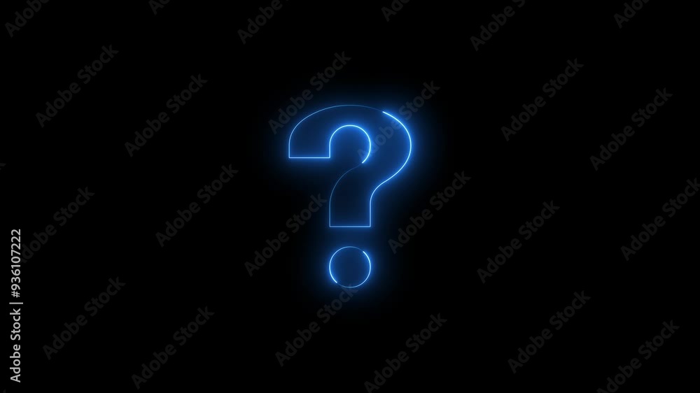 Neon question mark icon. Blue and pink neon glowing question mark ...