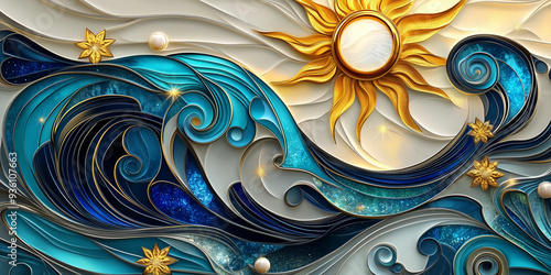 Sfondo astratto. Vetro. Sole e colori chiari