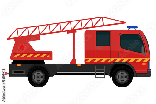fire engine automobile car vehicle flat style vector illustration isolated on white background