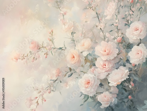 Delicate Floral Arrangement in Soft Light and Ethereal Impressionist Style