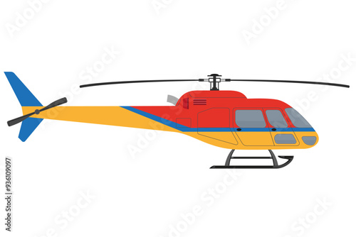 helicopter flat style vector illustration isolated on white background