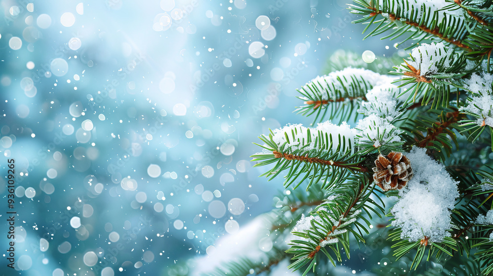Christmas background with fir branches and snow, background, wallpaper Christmas background with fir branches and snow, background, wallpaper