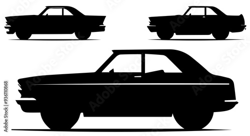 black silhouette car vector