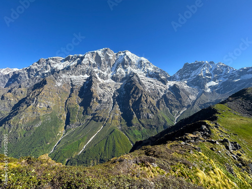 Mt. Lamjung view seen from Thullekh Lamjung, Nepal photo