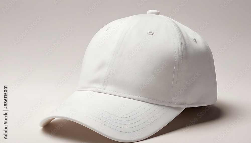 White baseball caps mock up a gray background. For branding and advertising.10 White baseball caps mock up a gray background. For branding and advertising.10