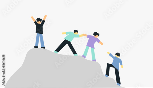 Trust support and  partnership network illustration