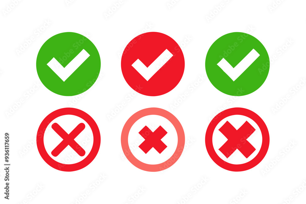 Cross and Tick Icons Cross and Tick Icons